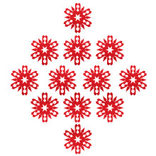 12St Decoratieve Kerst Vilten Cup Onderzetters Sneeuwvlok