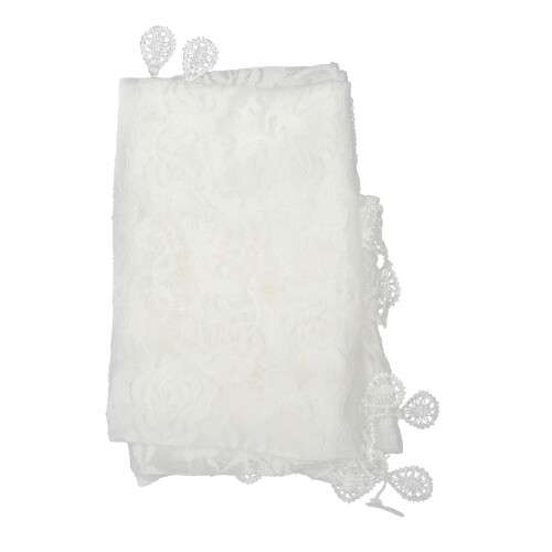 Witte Polyester Kant Sjaal Mantilla Vrouwen