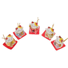 5St Schattige Beeldje Set Wit Porselein Binnenhuis Decoratie