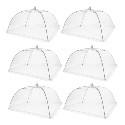 6St Zwarte Eettafel Mesh Covers Voor Voedselbescherming