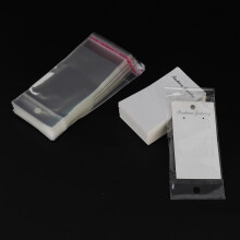 Jewellery 200 x White Plain Earring Display Cards & Self Adhesive Bags