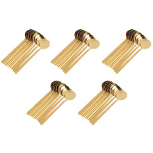 60Pcs Round Shape Coffee Spoon Stainless Steel  Teaspoons Sugar Dessert Spoon Ice Cream Soup Spoon Accessories(Gold)