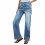 Women's wide-leg jeans,  stretch jeans, elastic-Blue S 8