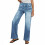Women's wide-leg jeans,  stretch jeans, elastic-Blue S 9