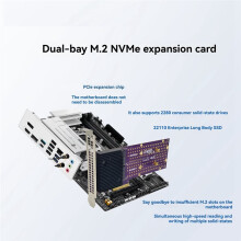 Scheda Adattatore di Espansione PCIe 4.0 X4 A M.2 NVMe A Doppio Canale Scheda di Espansione PCIE Senza Divisione per SSD 22110/2280/2242