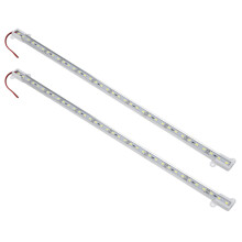 2X 50CM 12V 36 LED 5050 SMD Hard Strip Bar Light Aluminum Rigid White