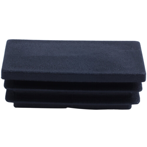 Plastic Rectangle Blanking End Tube Caps Inserts 25X50mm 120Pcs Black 2