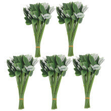 250Pcs Artificial Fake Rose Flower Stems for Diy Handmade Bouquet Flower Leaf Vein Wedding Home Decoration