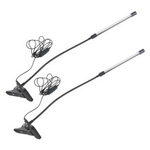 2X 8W LED Clip Lamp, Desk Light with 3 Modes 2M Cable Dimmer 10 Levels Clamp Table Lights