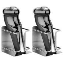 2X Electric Shaver Holder Wall-Mounted Self-Adhesive Stainless Steel Shaver Holder Wall-Mounted Bathroom Shaver Holder