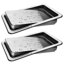 2X Stainless Steel Garbage Flap Lid Trash Bin Cover Flush Built-In Balance Swing Flap Garbage Lid B