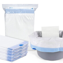 40 Packungen Toiletteneinlagen mit 40 Saugfähigen Einlagen, Auslaufsichere Einweg-Toilettenbeutel für Erwachsene, für Toilettenstühle Am Bett