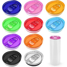 10 Pack 20 Oz Skinny Tumbler Replacement Lids Fit for 20oz Sublimation Tumblers Sliding Covers