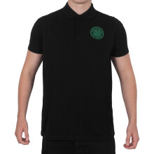 Celtic FC Official Football Gift Mens Single Crest Polo Shirt Black XL