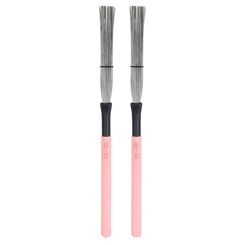 2St Drum Brushes Met Comfortabel Handvat Pink 2