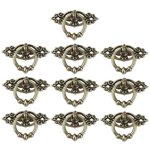 30Pcs Vintage Kitchen Cabinet Cupboard Dresser Door Drawer Ring Pull Handles Knobs (Antique Brass) 1