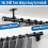 6 Pack No Drill Ceiling Mount Rod Brackets, Heavy Duty Self Adhesive Holders, Adjustable Hooks Hanging Black 6