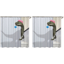 2X SchöEe Bade Dinosaurier Druck Dusche Vorhang Wasserdicht Bad Vorhang Dusche ZubehöR Bad Vorhang 180X180cm