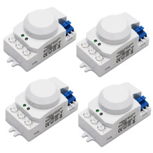 4X 5.8GHz System LED Microondas Sensor de Movimiento de 360 Grados Interruptor de Luz Detector del Cuerpo,