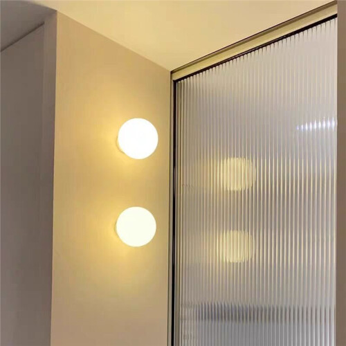 White Round Glass Wall Lamp: Modern Bubble Lights for Bedroom and Study 1
