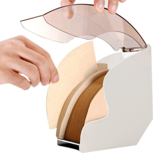 2X Coffee Filter Holder,Coffee Paper Storage Container Dispenser Rack Shelf for ,Chemex 2