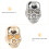 20St Skull Prong Studs Zinklegering Voor Punk Kledingaccessoires 1