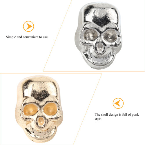 20St Skull Prong Studs Zinklegering Voor Punk Kledingaccessoires