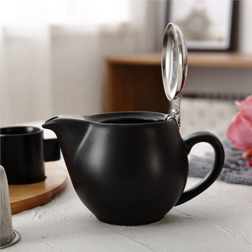 Ceramic Teapot Coffee Pot Handle Small Stovetop Black Warmers for Ceramic Coffee 2