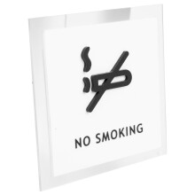 No Smoking Bord Acryl Wit Met Duidelijke Waarschuwingstekst