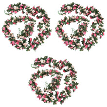 6Pcs Artificial Rose Flower Floral Fake Vine Hanging Garland Party Wedding Decor