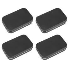 4X 95X60X21mm Black Tin Box Black Metal Box with Matte Candy Box Small Box