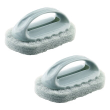 2X Handle Bath Brush Tile Brush Kitchen Decontamination Brush Pot Sponge Cleaning Brush