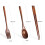 2X Wooden Flatware Set, Wooden Portable Set Spoon Fork Chopsticks Tableware Dinnerware with Khaki Twining Thread 2