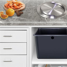 5X Stainless Steel Garbage Flap Lid Trash Bin Cover Flush Built-in Balance Swing Flap Garbage Lid