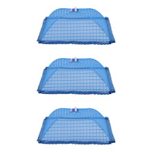 Set of 3 Square Mesh Screen Umbrella Food Cover Net Tents Reusable and Folding 72X51cm for Picnic/BBQ - Keep Out Flies