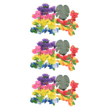 180 Pcs Tropical Party Decoration Supplies 8 Inch Tropical Monstera Leaves and Hibiscus Flowers, Simulation Leaf