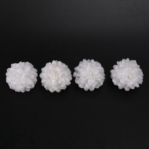 60 Pcs Carnations  Artificial Flower Silk Spherical Heads Wedding Decor White