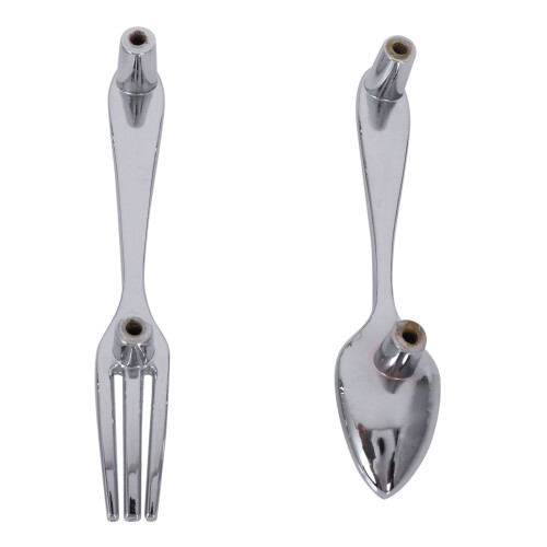 6 Pcs Silver Kitchen Cabinet Drawer Pull Handles Knobs (Knife Fork Spoon) 2