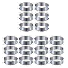 18 Pieces Muffin Tart Rings Double Rolled Tart Ring Stainless Steel Muffin Rings Metal Round Ring Mold for Food Making