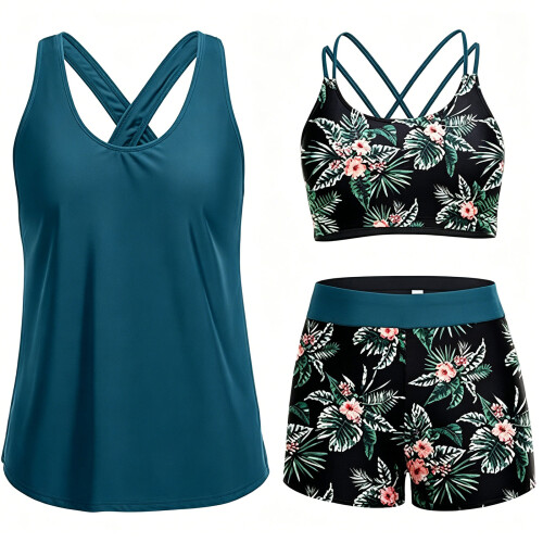 Maillot de bain à séchage rapide, ensemble de-Vert malachite XL