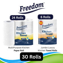 Freedom Rhino Kitchen Paper 24 Rolls + Jumbo Kitchen Towel 6 Rolls