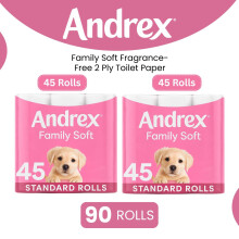 Andrex Gentle Clean Toilet Tissue, 90 Rolls