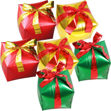 6St Kerst Cadeau Doos Ballonnen Folie Feestdecoratie Mixkleur