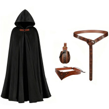 Costume de Chevalier médiéval Halloween Chevalier Pirate-Noir