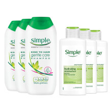 Simple Gentle Shampoo 3 Pack + Light Moisturiser 3 Pack