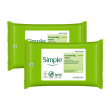 Simple Biodegradable Facial Wipes 25pcs 2 Pack
