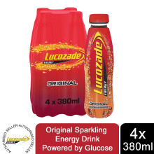 Lucozade Energy Original Glucose Sparkling Energy Drink 4x380ml