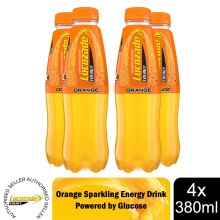 Lucozade Energy Orange Sparkling Glucose Drink 4x380ml Pack