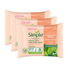Simple Protect N Glow Instant Cleansing Wipes 3 Pack