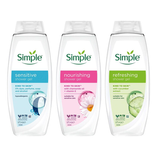 Simple Simple Shower Gel Bundle 675ml 4 Pack Each